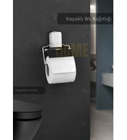 Paslanmaz Kapaklı Tuvalet Kağıdı Askılığı Wc Kağıtlık Tutucu Krom