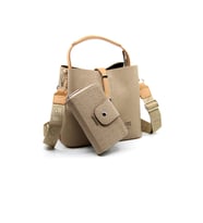 Just Polo Kilit Detaylı Kadın Kartlık ve Omuz Çanta Kombini MDS4002-1005 (Vizon)