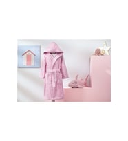 Özdilek 5/6 Yaş Kız Çocuk Kapüşonlu Kadife Pamuk Bornoz-Unicorn Pembe