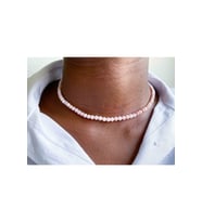 Pembe Opal Taşı Doğaltaş Kolye 4 Mm