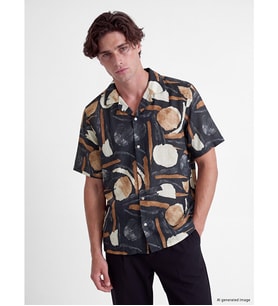 LCW Vision Siyah Regular Fit Desenli Erkek Gömlek