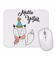 Sevimli Tilki İle Mutlu Yıllar Mouse Pad