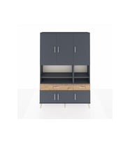 Arges Dolap 8 Raflı 2 Çekmeceli 6 Kapaklı 132x30x195 Antrasit-Antrasit/Çam