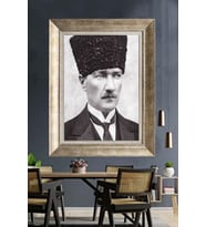 Gümüş Çerçeveli Atatürk Tablo za108
