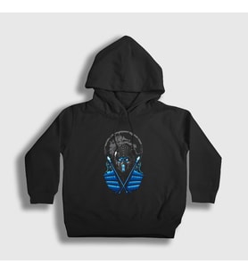 Presmono Unisex Çocuk Siyah Sub Zero V3 Mortal Kombat Kapüşonlu Sweatshirt 147908tt