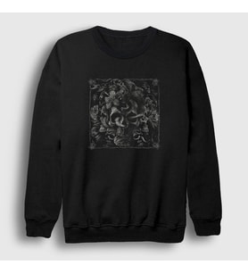 Presmono Unisex Siyah Cobra Art Skull Kurukafa Sweatshirt 348931tt