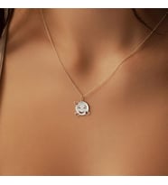 Kişiye Özel Kalpli Aşk Yüz Emoji Kolye 925K Gümüş