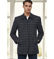 PLT9206 DEWBERRY ERKEK PALTO-DESENLİ LACİVERT