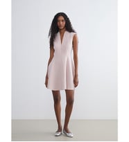 LCW Vision Pembe V Yaka Peplum Mini Elbise
