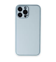 Apple İphone 14 Pro Kılıf Coco Deri Silikon Kapak - Sky Blue