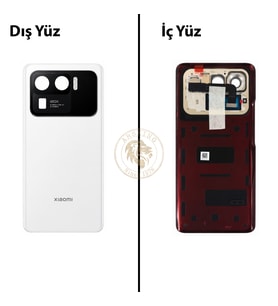 Xiaomi 11 Ultra Beyaz Arka Pil Kapağı Batarya Kapağı Lazer Kesim Back Cover