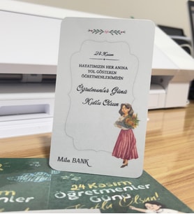 Kişiye Özel Öğretmenler Günü Kartı 50 Adet
