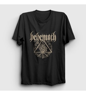 Presmono Unisex Siyah Fire Behemoth T-Shirt 16720tt