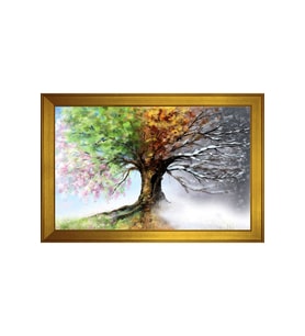 Manzara Temalı Kanvas Tablo 50 x 70 cm Gold Çerçeve