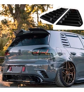Vw Golf 6 2008-2012 Uyumlu Kelebek Cam Izgarası Cam Vizörü Havalandırma Sağ Sol Takım Parlak Siyah