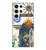 Samsung Galaxy S23 ULTRA Uyumlu Moon Child Desenli Şeffaf Telefon Kılıfı