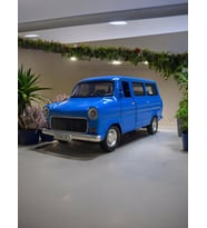 Nostaljik Metal Çek Bırak Ford Sesli ve Işıklı Minibüs Mavi ( 1/36 Ölçek )