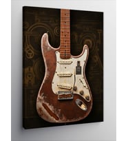 Kanvas Tablo Eski Elektro Gitar