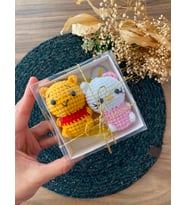 Amigurumi anahtarlık 1Adet Hello Kitty-1Adet Pooh