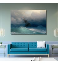 Tekli Yatay Kanvas Tablo İvan Aivazovsky Ship On Stormy Seas