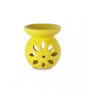 Lotus Model Seramik Buhurdanlık (Sarı)