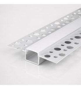 DL158 Sıva Altı Trimless LED Profil 1 Metre 15x12 mm Alüminyum Alçıpan Gömme Delikli Kanatlı LED Kanal