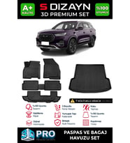 Chery Tiggo 8 7 Koltuk 3D Pro Havuzlu Paspas ve Bagaj Havuzu Seti (2'li SET) 2022-2025 A+ Kalite