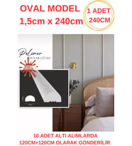 1.5cm x 240cm Polimer Lake Beyaz Elit Pvc Çıta Salon Ev Ofis Koridor Duvar Çıtalama