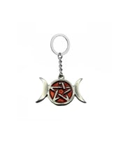 Kırmızı Moon Pentagram Metal Figürlü Unisex Anahtarlık – Gotik, Spiritüel ve Mistik Tasarım