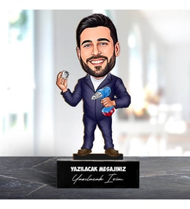 Kişiye Özel Tamirci Erkek Karikatürlü Biblo