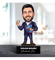 Kişiye Özel Tamirci Erkek Karikatürlü Biblo