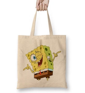 Spongebob Süngerbob Bez Çanta Uzun Saplı