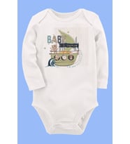 Organik Baskılı Pamuklu Unisex Bebek Body UZUNE252