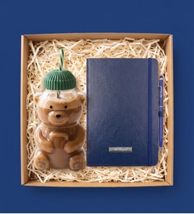 Kişiye Özel Defter & Touchpen Kalem & Barista Ayıcık Şişe Hediye Seti