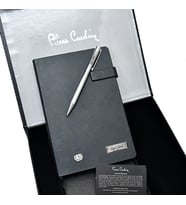 İsme Özel Pierre Cardin Defter ve Kalem Seti Özel Tasarım Kutulu Siyah