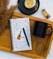 Klasik Gitar Defter - Kupa - Kalem Seti (Model 1)