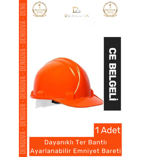 CE Belgeli Dayanıklı Ter Bantlı Ayarlanabilir Şantiye İnşaat İş Güvenliği Turuncu Emniyet Bareti