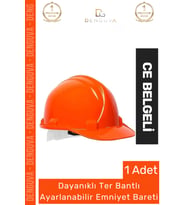 CE Belgeli Dayanıklı Ter Bantlı Ayarlanabilir Şantiye İnşaat İş Güvenliği Turuncu Emniyet Bareti
