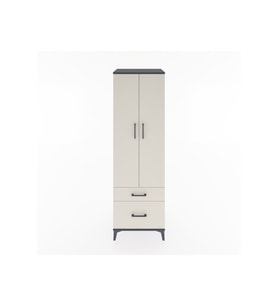 Hyperion Dolap 4 Raflı 2 Çekmeceli 2 Kapaklı 60x44x195 Antrasit-Aytaşı