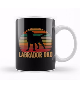 Retro Labrador Dad Gift Dog Daddy Golden Black Lab Father Kupa Bardak Porselen