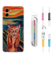 Vivo Y15S Y32 Y33S Y51 Y53S Kılıf Kablo Koruma Spiral Silikon Tablo Cat 1788