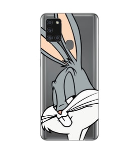 Samsung Galaxy A21S Uyumlu Bugs Bunny Desenli Şeffaf Telefon Kılıfı