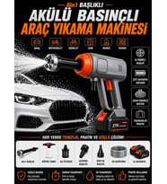21V Şarjlı Araba Yıkama Makinesi 335PSI 18000RPM Çift Batarya 25000mAh Araç Tazyikli Su Pompası