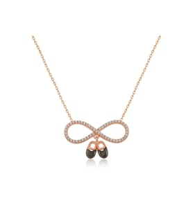 Gümüş Rose Bebek Patikli Sonsuzluk Kadın Kolye CSR2180647