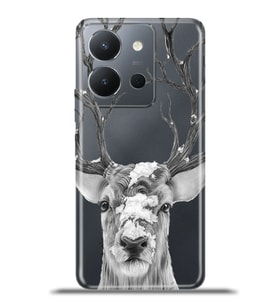 Vivo Y36 Kapak HD Renkli Dizayn Silikon Kılıf - Ren Geyiği