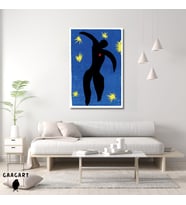 Tekli Dikey Kanvas Tablo Ünlü Eserler Henri Matisse İcarus