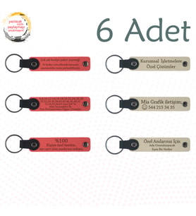N Çiçeği & S Kahve, 6’lı Set, İsim Yazılabilen Deri Anahtarlık, Aile Pikniklerine Anlamlı Sürpriz