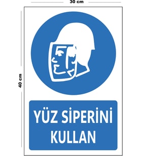 Metal Yüz Siperini Kullan 30 cm x 40 cm A3 Büyüklüğünde Uyarı Levhası Yönlendirme Tabelası