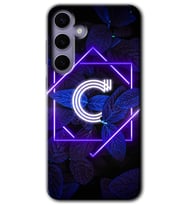 Galaxy S24 Kılıf HD Desen Baskılı Kılıf - Dark Neon Yaprak C Harfi