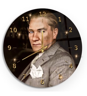 Mustafa Kemal Atatürk Cam Saat - 40 cm